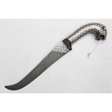 Tiger Hand Engraved Dagger Knife Silver Wire Work Damascus Steel Blade A652